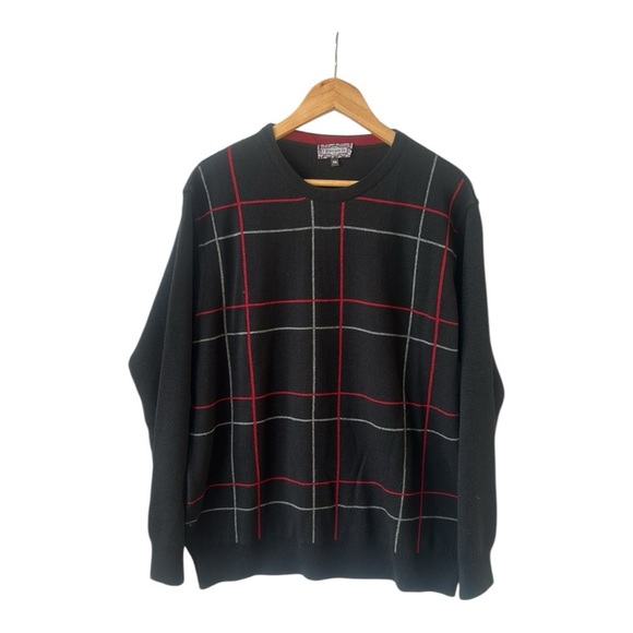 7 Downie Street Made in Italy Merino Wool Blend Crew Neck Striped Sweater XXL - Picture 1 of 16